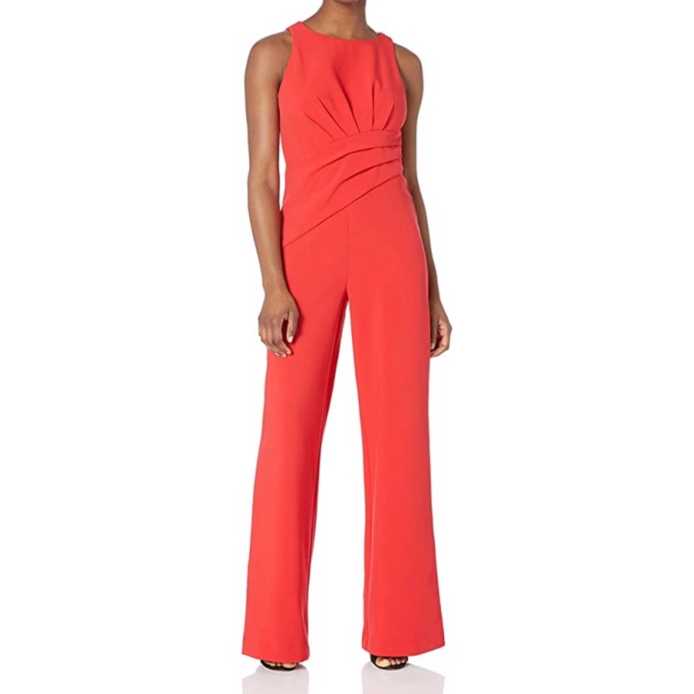 Red Wide Leg Jumpsuit Adrianna Papell Red size 4